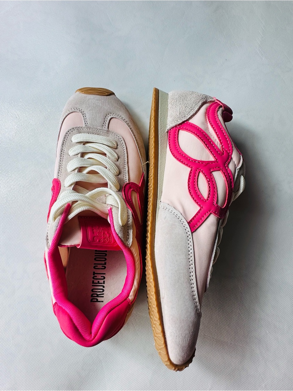 Women’s Pink Cream Lace-Up Fashion Sneakers - Picture 11 of 13